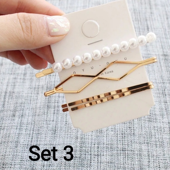 Pearl Hair Pins 3 piece set - Picture 5 of 8